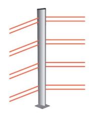 COLONNE IR MUR 1,5m 2 RECEP 1 DIR PORTEE 60m EMPL POUR EMETEUR RADIO /     PILES INCLUSES